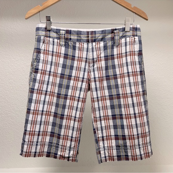 ROXY Plaid Cotton Bermuda Shorts Jr. Sz 5 - Picture 2 of 6